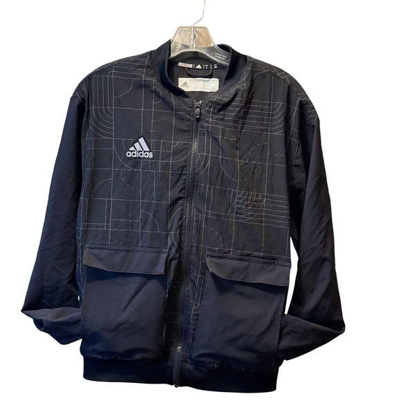 adidas Other - Adidas Primegreen Black‎ Geometric Grid Full Zip Track Jacket HB8827 Mens Small